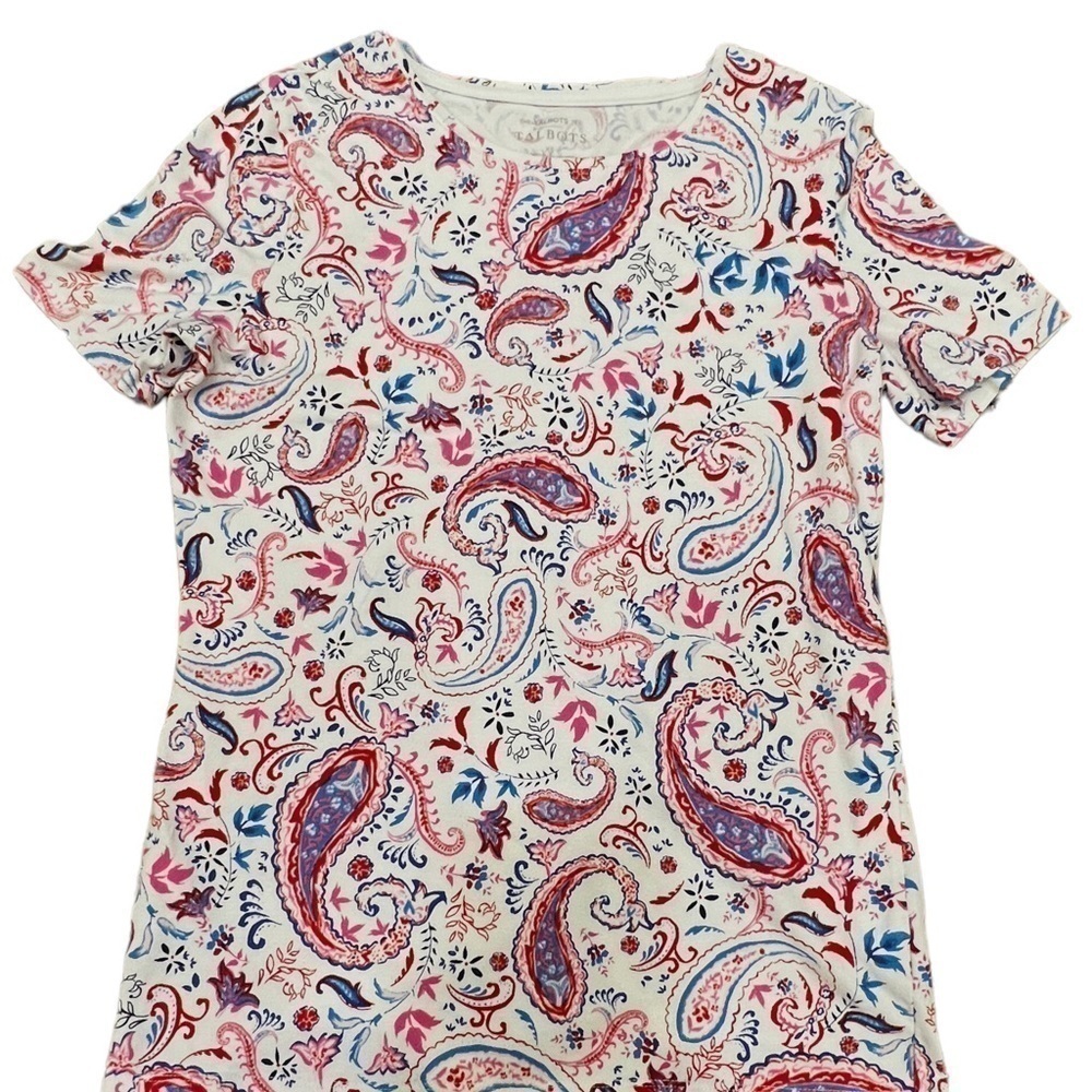 TALBOT’S Women’s Paisley Print Tee, Size XSmall